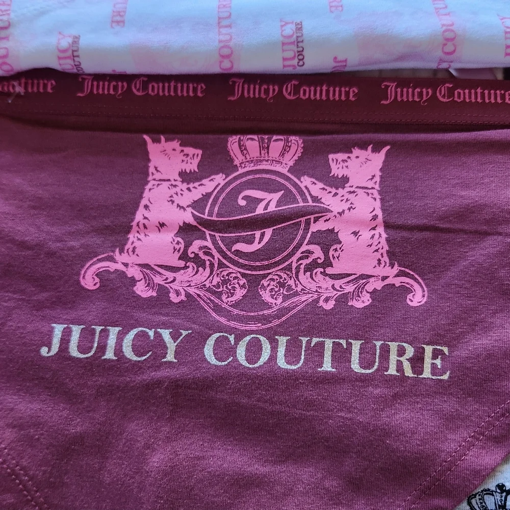 NWT Juicy Couture Underwear Set Cotton Brief 6 Pack Red Pink, Women's Size XL